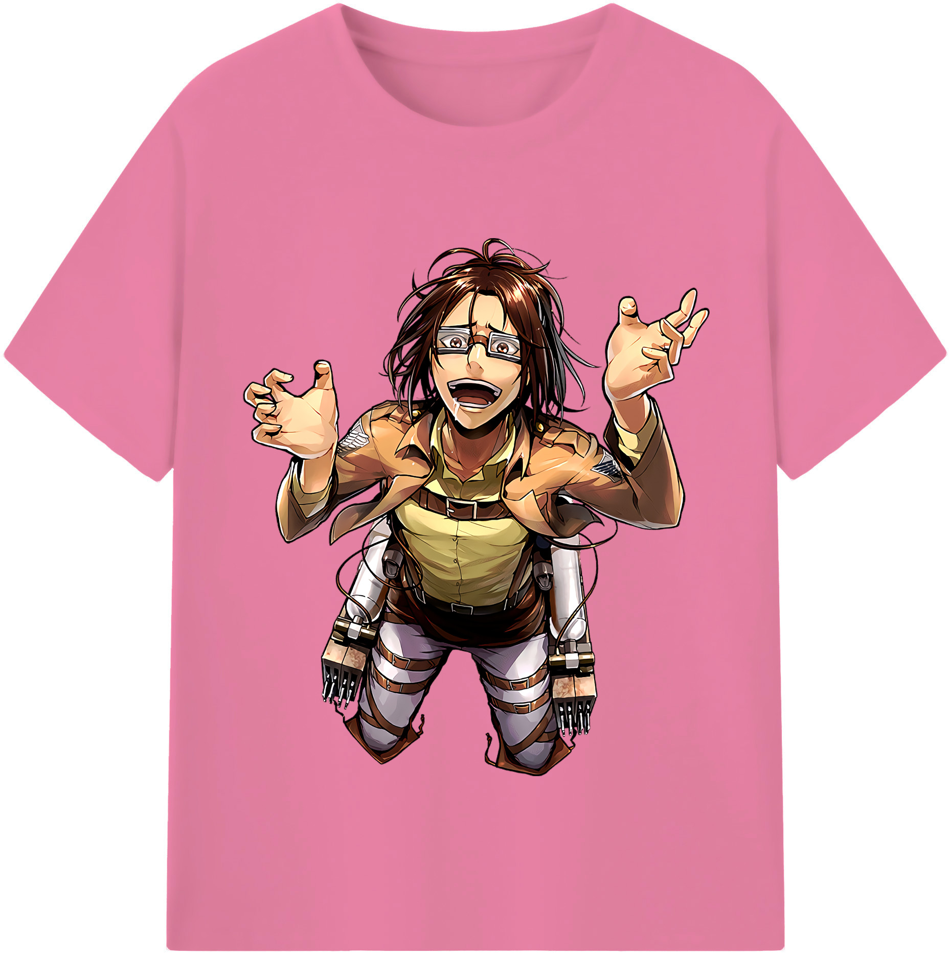 （画像用） 進撃の巨人 ハンジ·ゾエ Attack on Titan Hanji Zoe 綿100％半袖Tシャツ（フロントプリント）